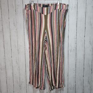 TORRID Womens Multicolor Pull On Striped Pants Lightweight Rayon Size 2X Pockets